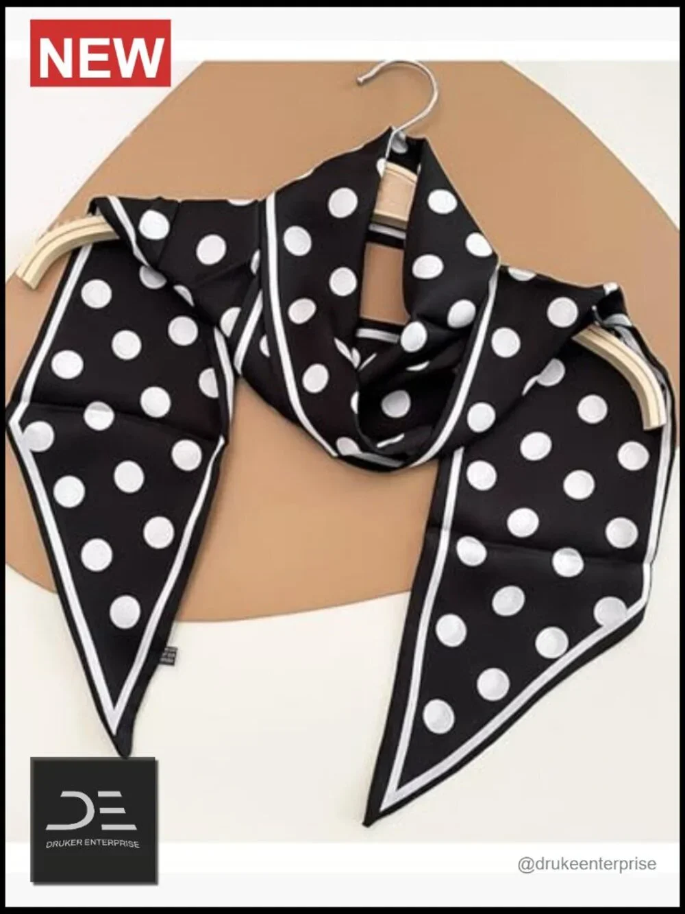 Satin Fashion Scarf Oblique Angle Design 59 x 5.9 inches